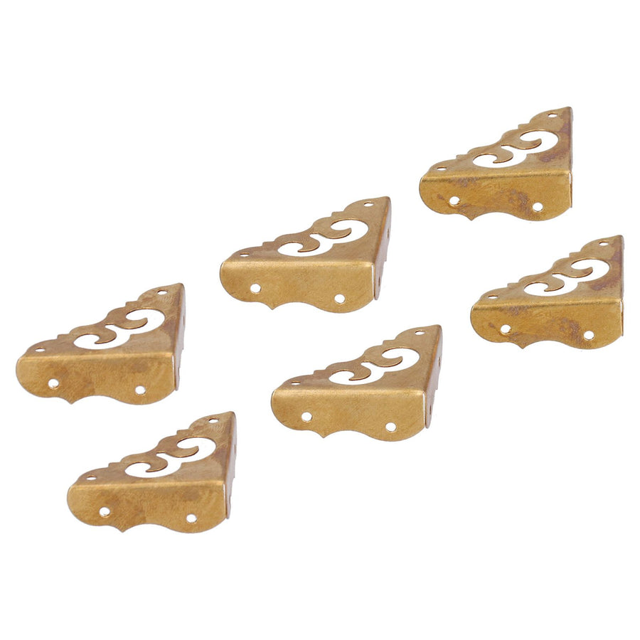 8Set Box Corner Protector Antique Short Side Brass Corner Guard for Box Cabinet Furniture