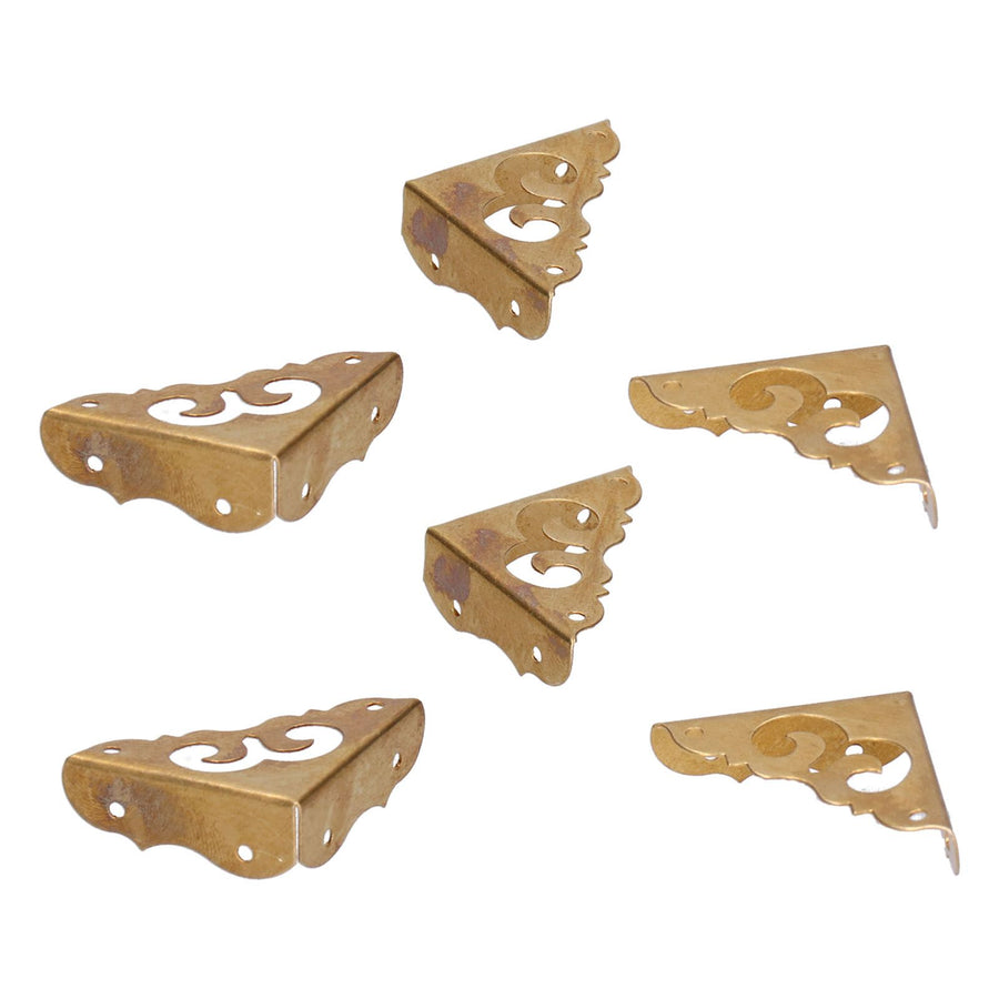 8Set Box Corner Protector Antique Short Side Brass Corner Guard for Box Cabinet Furniture