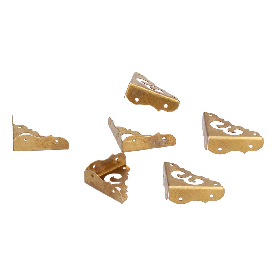 8Set Box Corner Protector Antique Short Side Brass Corner Guard for Box Cabinet Furniture