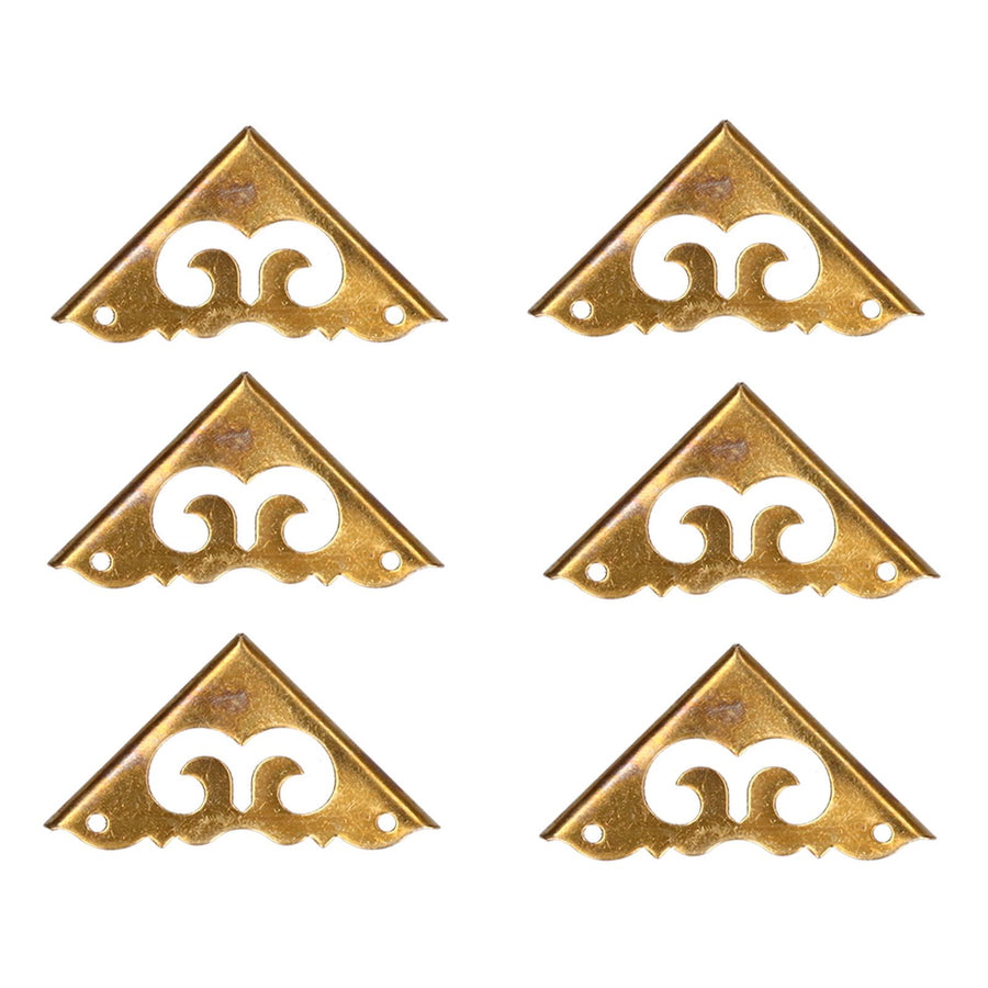 8Set Box Corner Protector Antique Short Side Brass Corner Guard for Box Cabinet Furniture