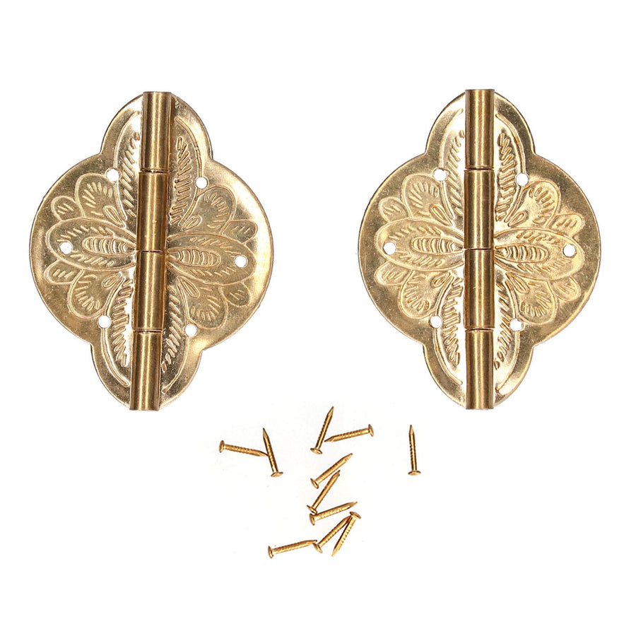2Set Antique Hinge Small Brass Hinge for Drawer Door Cabinet Wardrobes Foldable Table Home