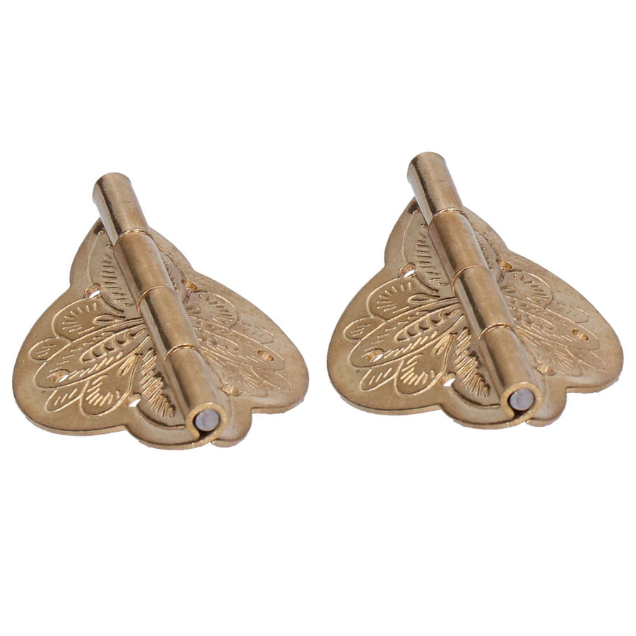 2Set Antique Hinge Small Brass Hinge for Drawer Door Cabinet Wardrobes Foldable Table Home