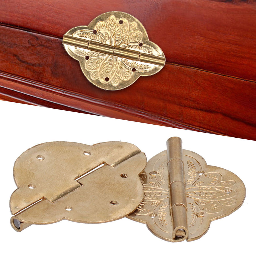 2Set Antique Hinge Small Brass Hinge for Drawer Door Cabinet Wardrobes Foldable Table Home