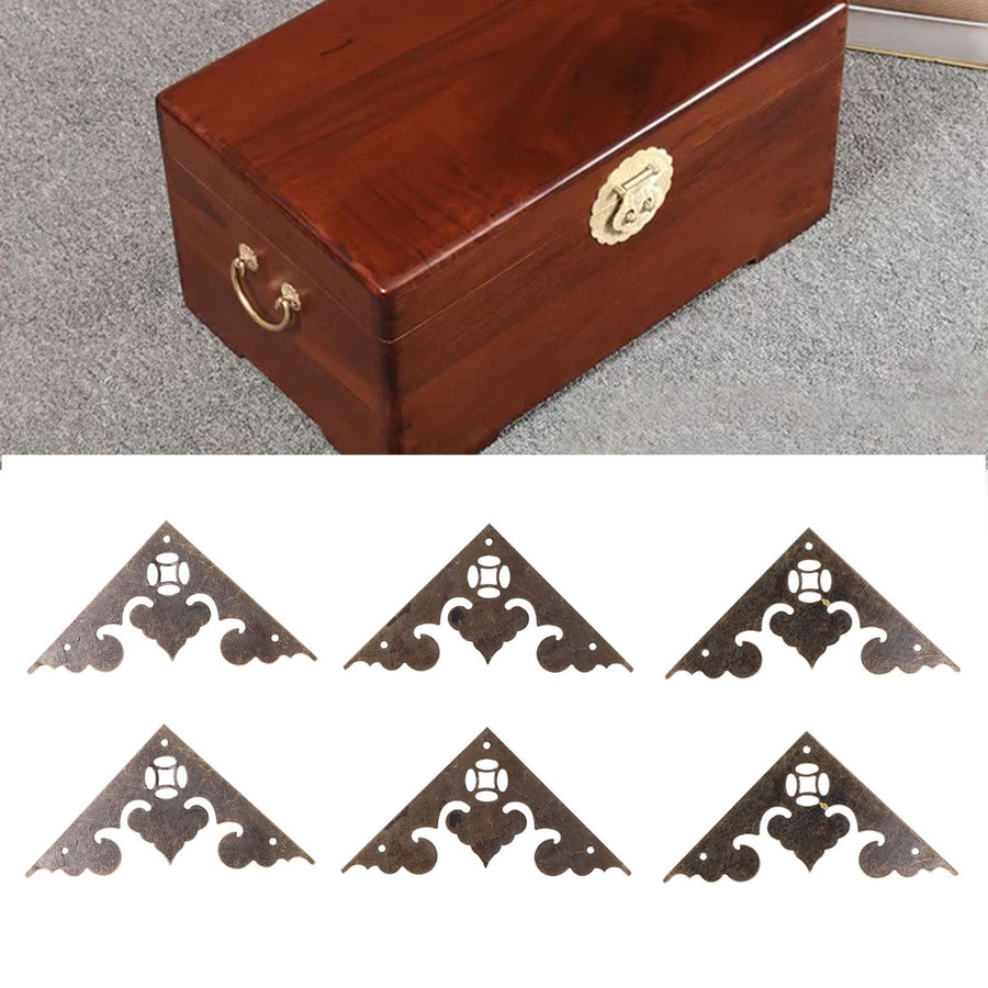 10Set Antique FlatAngle Edge Guard Triangular Wood Box Corner Protector Cover Hardware Accessory