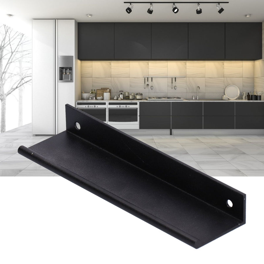 Drawer Handle Aluminum Alloy Thickened Cupboard Wardrobe Door Pull Handle for Home128 Black