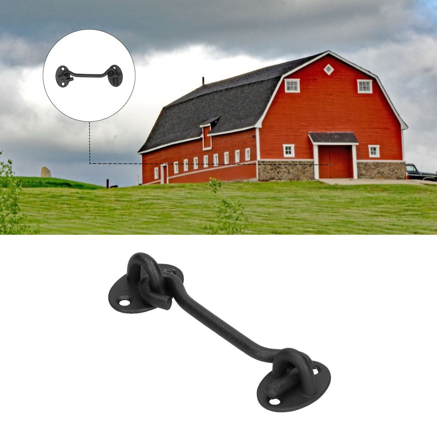 Barn Door Lock Stainless Steel Sliding Door Gate Latch Kit Hardware Accessory Black