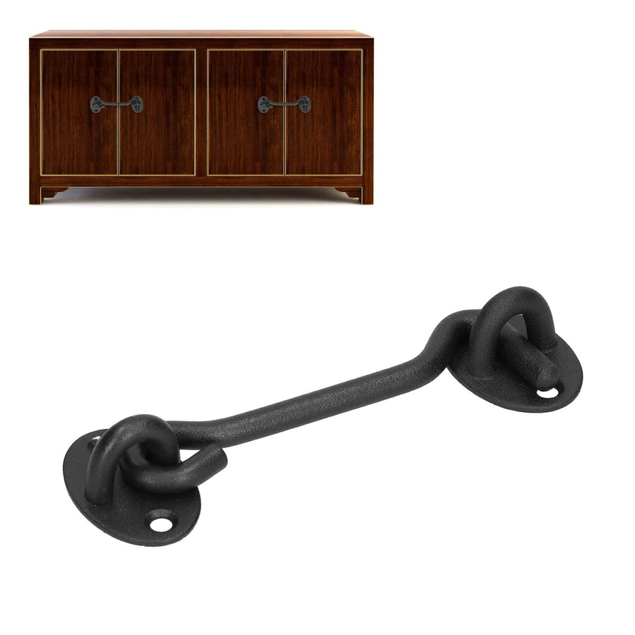 Barn Door Lock Stainless Steel Sliding Door Gate Latch Kit Hardware Accessory Black