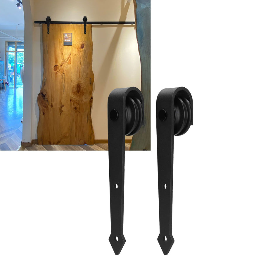 Barn Door Hanging Wheel Carbon Steel Pulley Roller with Screw Sliding Door Hardware Kit