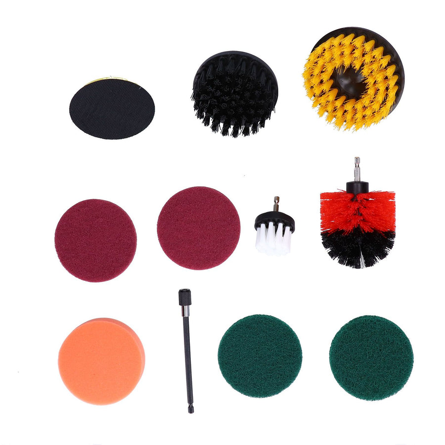 11PCS Drill Brush Attachment Power Scrubber Polishing Pad for Wall Cleaning Ground Dust Removal