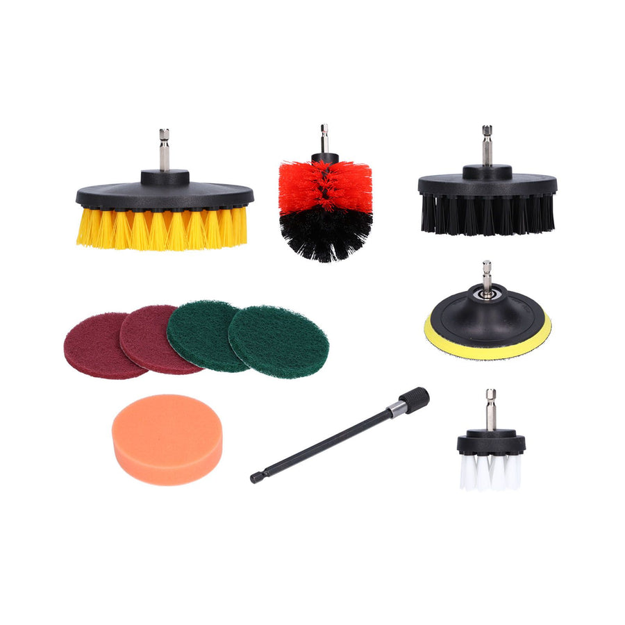 11PCS Drill Brush Attachment Power Scrubber Polishing Pad for Wall Cleaning Ground Dust Removal