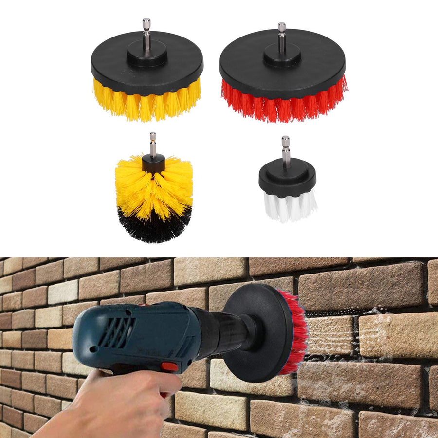 4PCS Drill Brush Attachment Kit Drill Brush Power Scrubber for Cleaning Wall Floor Pool Tile