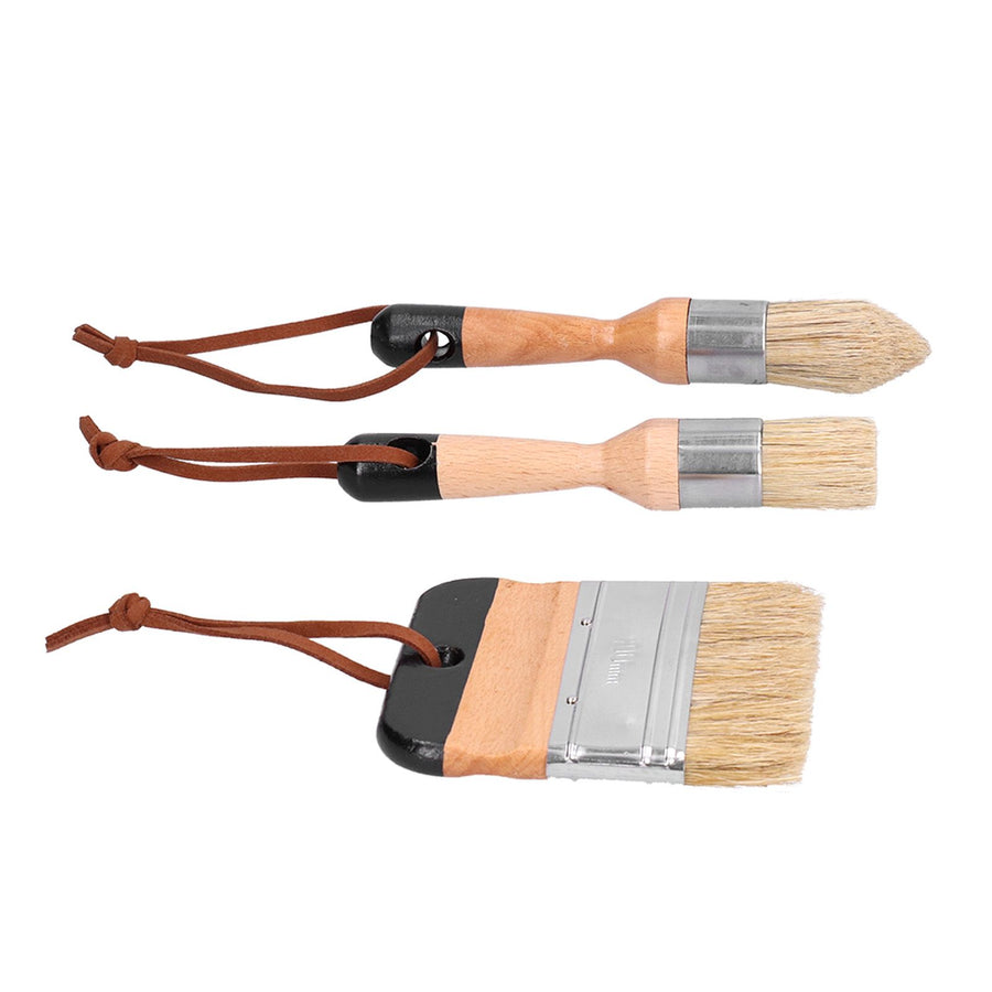3PCS Painting Waxing Paint Brushes Scrubbing and Round Paint Brushes for Wood Furniture Home Decor