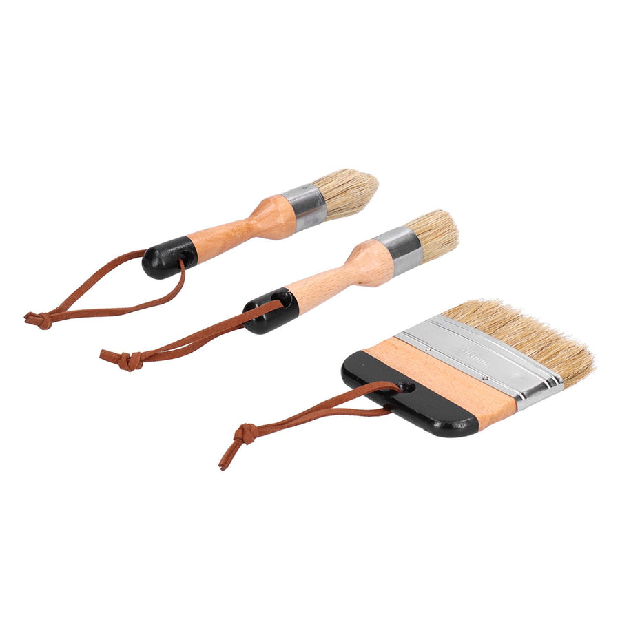 3PCS Painting Waxing Paint Brushes Scrubbing and Round Paint Brushes for Wood Furniture Home Decor