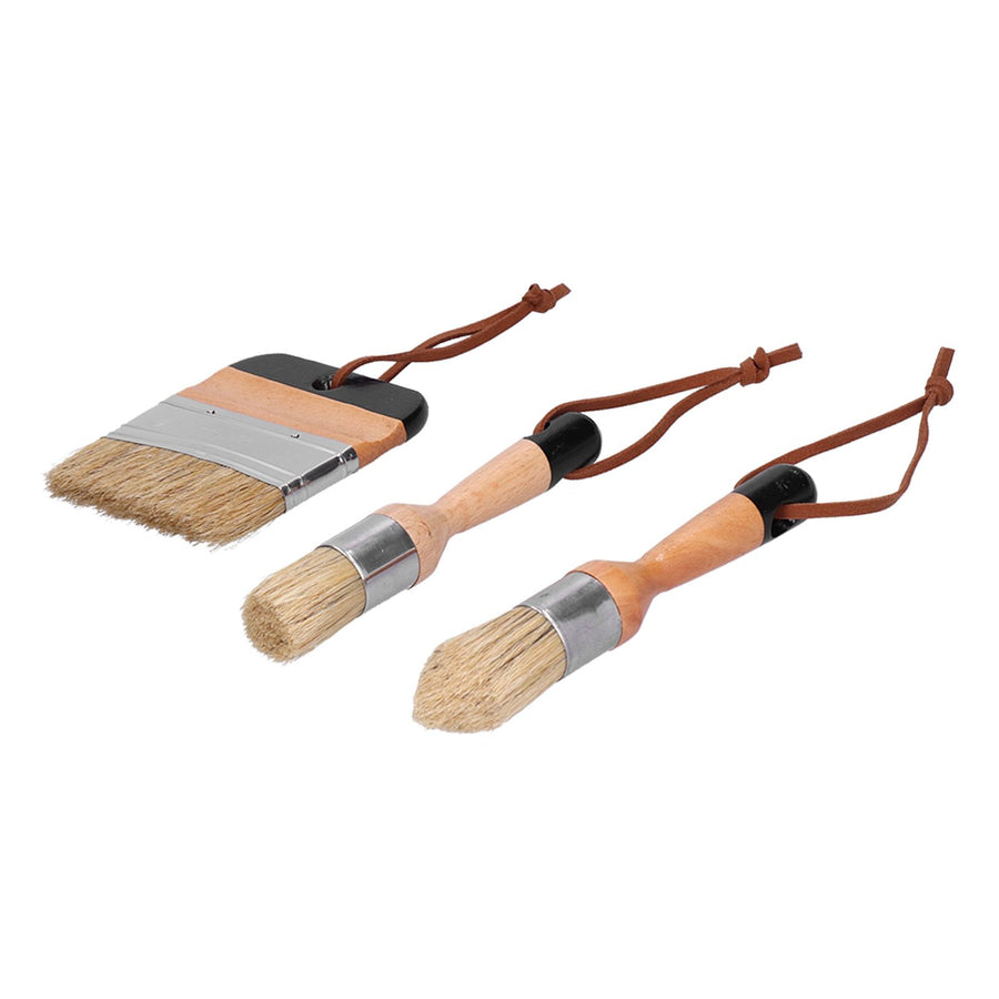 3PCS Painting Waxing Paint Brushes Scrubbing and Round Paint Brushes for Wood Furniture Home Decor