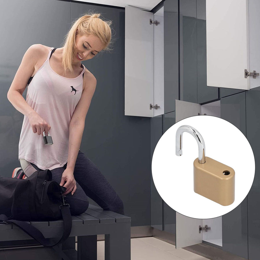 Padlock AntiTheft Thick Password Padlock Luggage Safe Lock for Door Home Security(Gold )