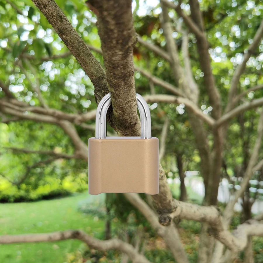 Padlock AntiTheft Thick Password Padlock Luggage Safe Lock for Door Home Security(Gold )