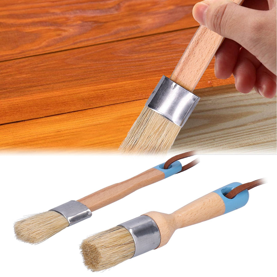 2PCS 1in Chalk &amp; Wax Paint Brush for Furniture DIY Painting and Waxing Tool Home Decor