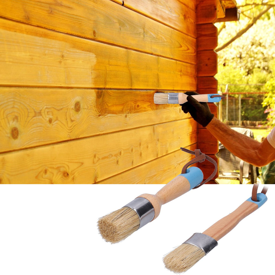 2PCS 1in Chalk &amp; Wax Paint Brush for Furniture DIY Painting and Waxing Tool Home Decor