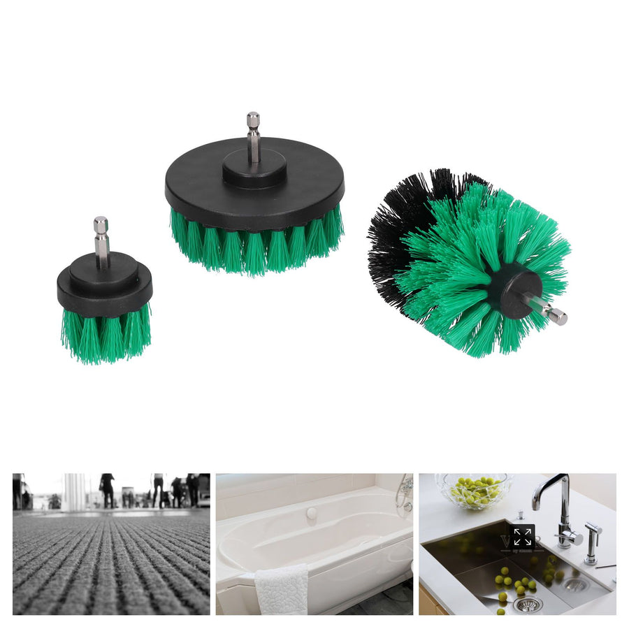3PCS Drill Brush Power Scrubber Set Cleaning Brushes for Home Furniture Carpets Kitchen