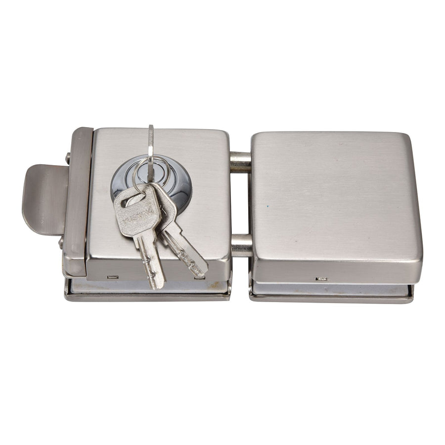 1012mm Glass Door Lock HighStrength Stainless Steel Safety Door Lock with 3 Keys for Home Office