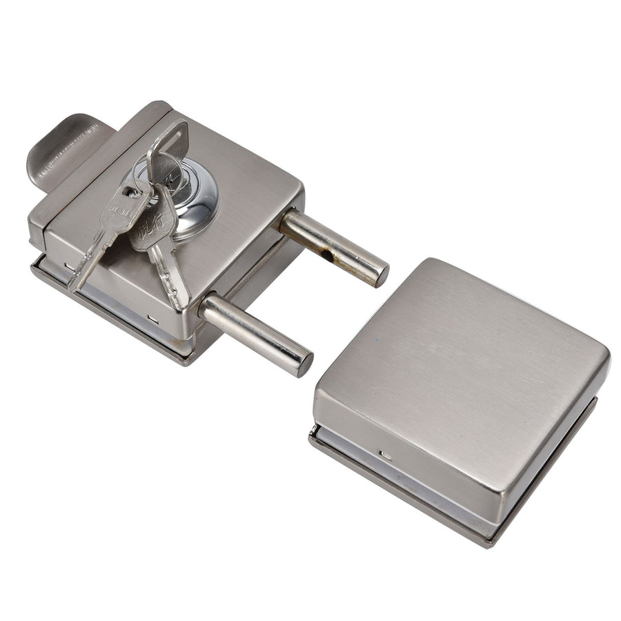 1012mm Glass Door Lock HighStrength Stainless Steel Safety Door Lock with 3 Keys for Home Office