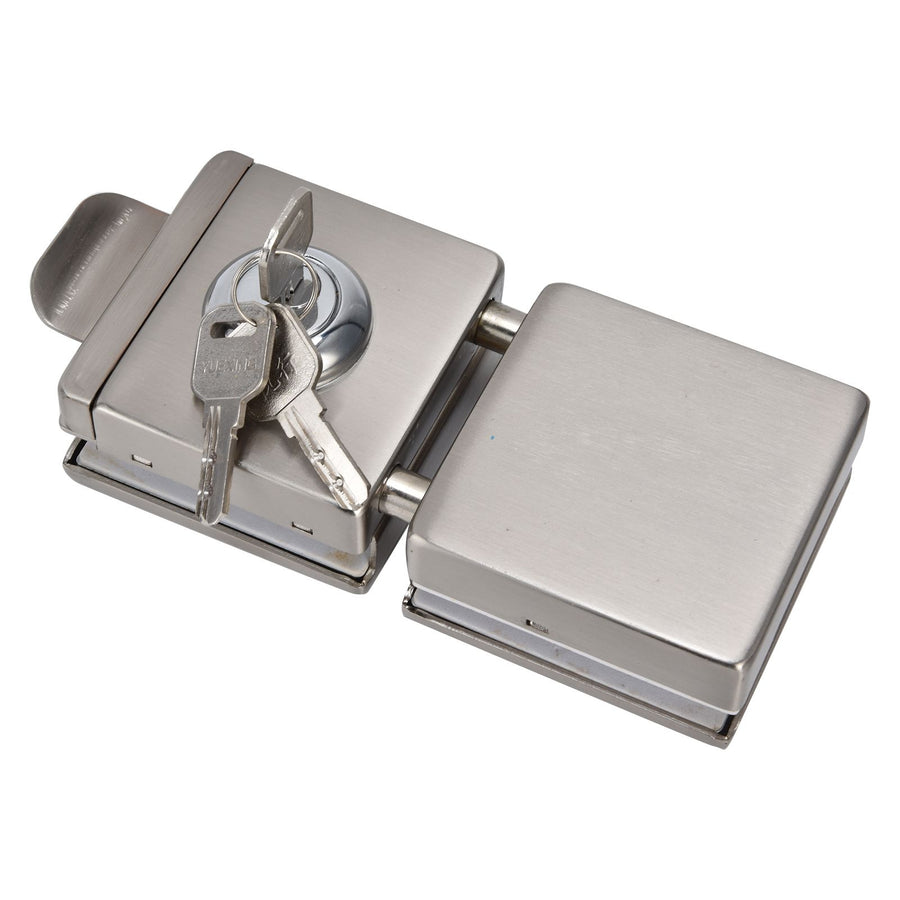 1012mm Glass Door Lock HighStrength Stainless Steel Safety Door Lock with 3 Keys for Home Office