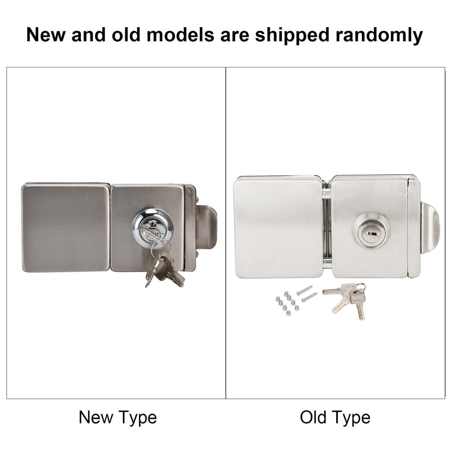 1012mm Glass Door Lock HighStrength Stainless Steel Safety Door Lock with 3 Keys for Home Office