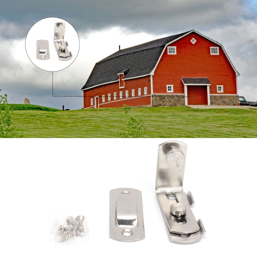 90 Degree Angle Barn Door Latch Buckle Stainless Steel Sliding Door Hardware Accessory