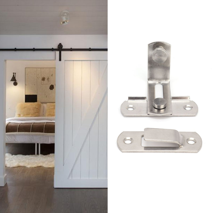 90 Degree Angle Barn Door Latch Buckle Stainless Steel Sliding Door Hardware Accessory