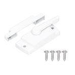 Sash Lock Square Zinc Alloy White Rustproof Multifunctional Sturdy Window Lock for Home Office
