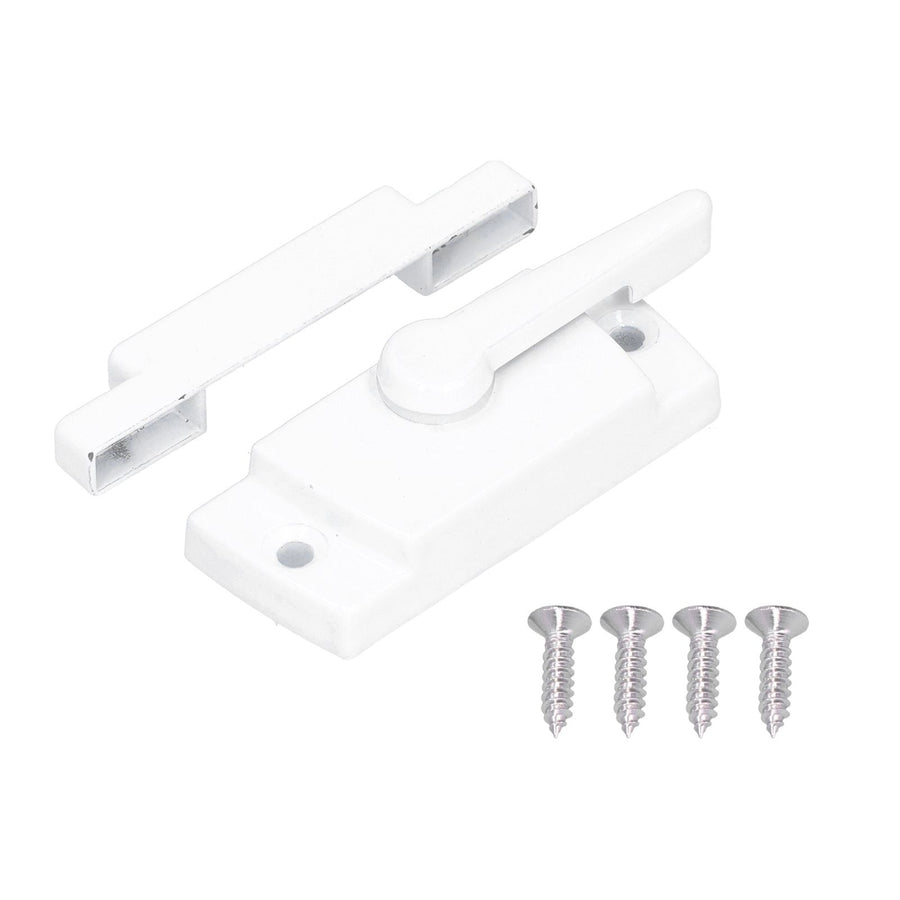 Sash Lock Square Zinc Alloy White Rustproof Multifunctional Sturdy Window Lock for Home Office