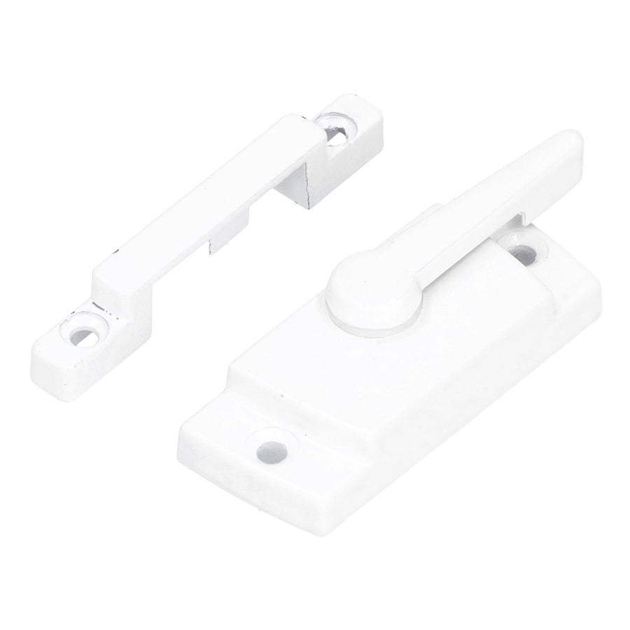 Sash Lock Square Zinc Alloy White Rustproof Multifunctional Sturdy Window Lock for Home Office