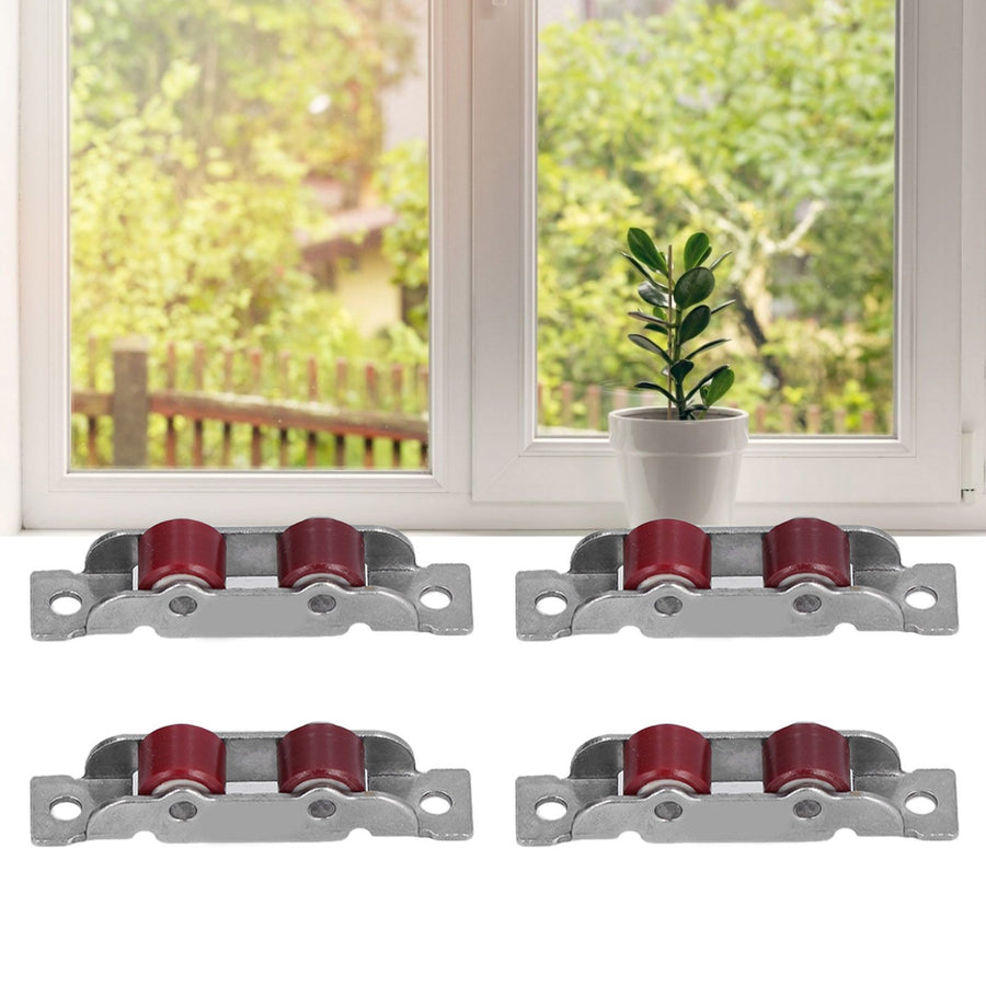 4Set Push Pull Window Pulley with Screws Double Wheel Sliding Window Door Roller Hardwares