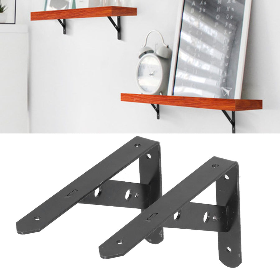 2Pcs Shelf Brackets Cold Rolled Steel Rustproof Corrosion Resistant Stable Triangular Floating Shelf Support