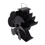 6 Blades Stove Fan Aluminum Alloy Rounded Edge Uniform Heat Dissipation Silent Heat Powered Fireplace Fan for Fireplace