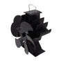 6 Blades Stove Fan Aluminum Alloy Rounded Edge Uniform Heat Dissipation Silent Heat Powered Fireplace Fan for Fireplace