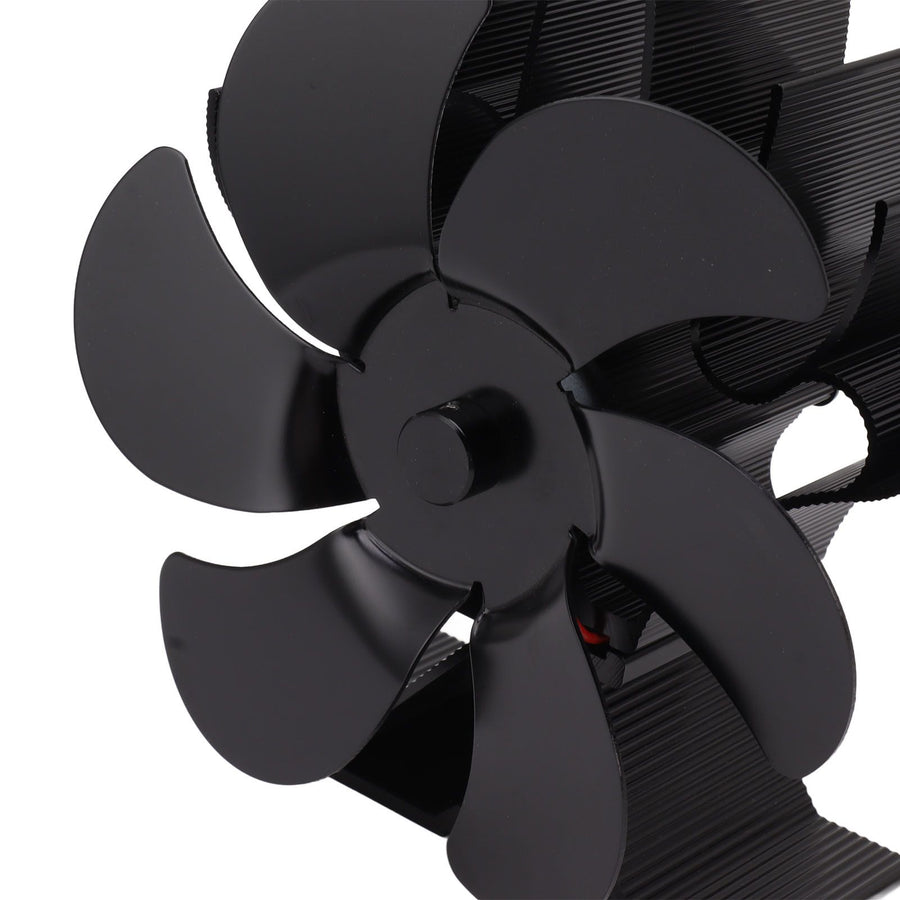 6 Blades Stove Fan Aluminum Alloy Rounded Edge Uniform Heat Dissipation Silent Heat Powered Fireplace Fan for Fireplace
