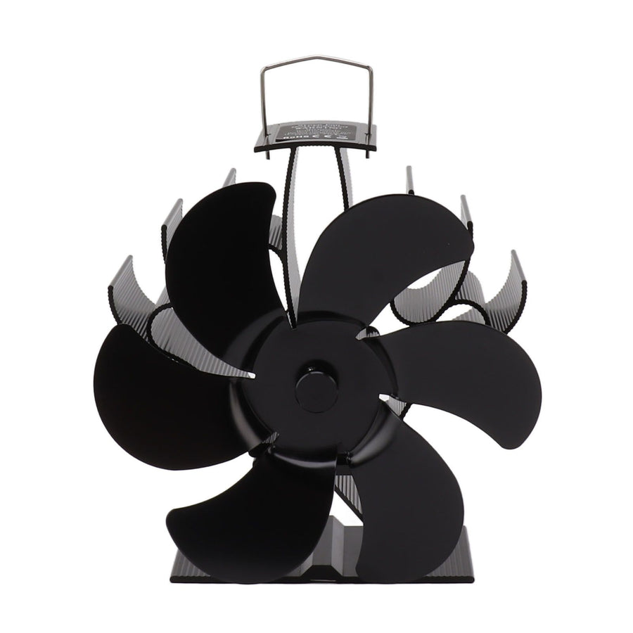 6 Blades Stove Fan Aluminum Alloy Rounded Edge Uniform Heat Dissipation Silent Heat Powered Fireplace Fan for Fireplace