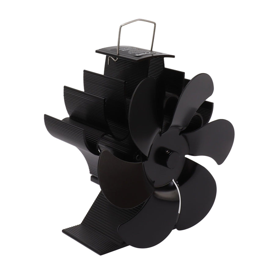 6 Blades Stove Fan Aluminum Alloy Rounded Edge Uniform Heat Dissipation Silent Heat Powered Fireplace Fan for Fireplace