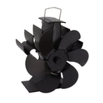 6 Blades Stove Fan Aluminum Alloy Rounded Edge Uniform Heat Dissipation Silent Heat Powered Fireplace Fan for Fireplace