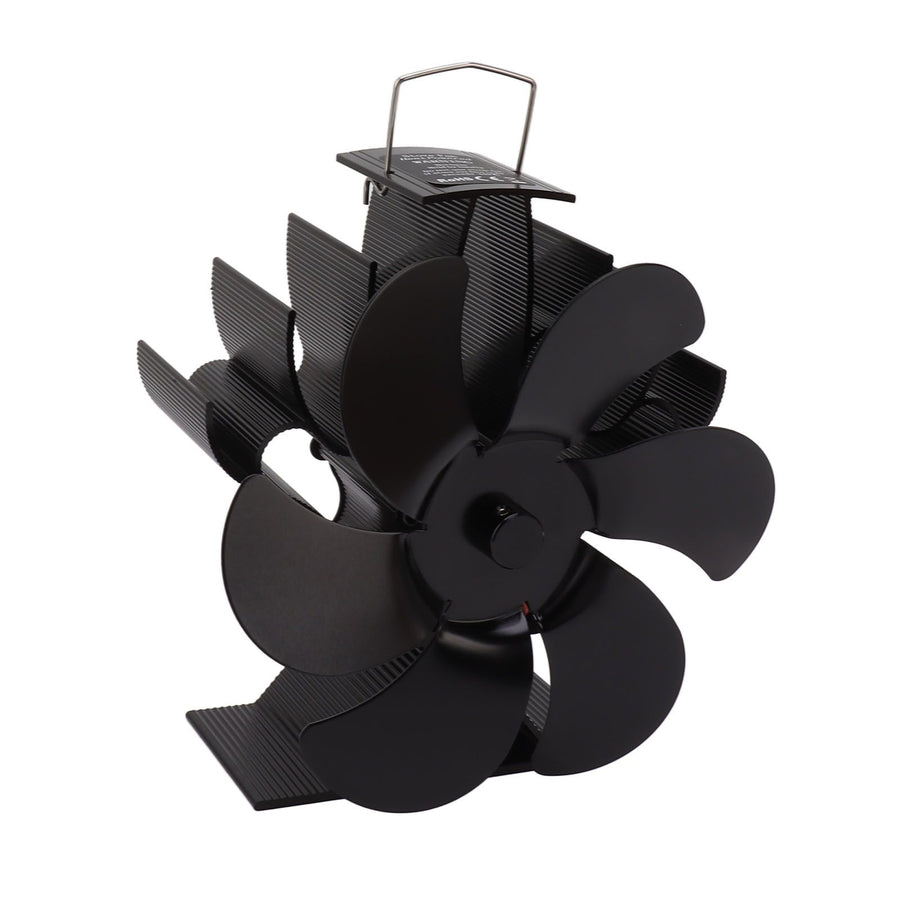6 Blades Stove Fan Aluminum Alloy Rounded Edge Uniform Heat Dissipation Silent Heat Powered Fireplace Fan for Fireplace