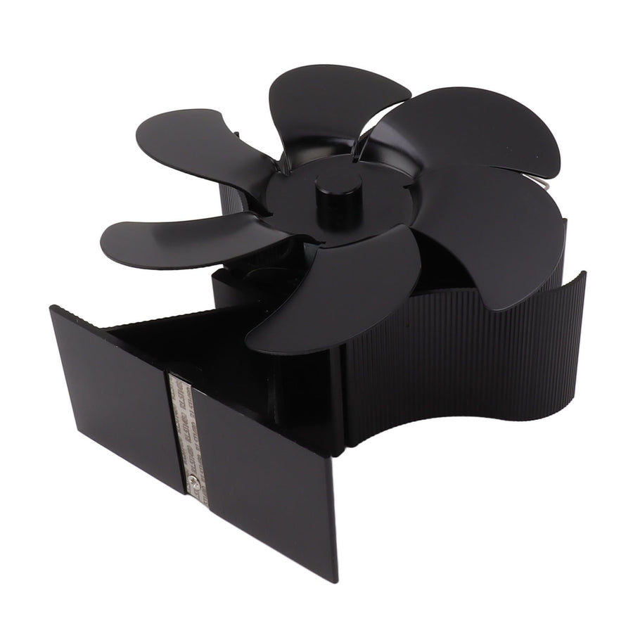 6 Blades Stove Fan Aluminum Alloy Rounded Edge Uniform Heat Dissipation Silent Heat Powered Fireplace Fan for Fireplace