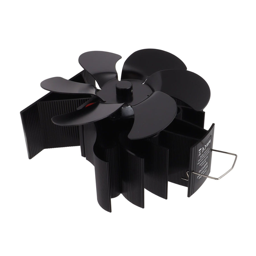 6 Blades Stove Fan Aluminum Alloy Rounded Edge Uniform Heat Dissipation Silent Heat Powered Fireplace Fan for Fireplace