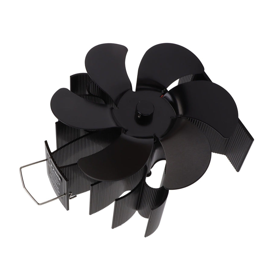 6 Blades Stove Fan Aluminum Alloy Rounded Edge Uniform Heat Dissipation Silent Heat Powered Fireplace Fan for Fireplace