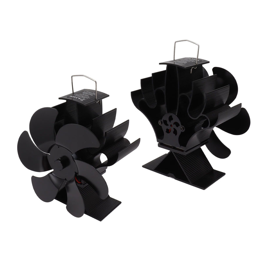 6 Blades Stove Fan Aluminum Alloy Rounded Edge Uniform Heat Dissipation Silent Heat Powered Fireplace Fan for Fireplace