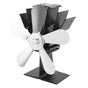 Wood Stove Fan 5 Blades Fireplace Fan Heat Powered Stove Fan for Wood Burning Stove Pellet Log Burner Fireplace Vertical Rectangular Silver