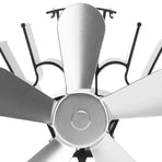 Wood Stove Fan 5 Blades Fireplace Fan Heat Powered Stove Fan for Wood Burning Stove Pellet Log Burner Fireplace Vertical Rectangular Silver