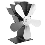 Wood Stove Fan 5 Blades Fireplace Fan Heat Powered Stove Fan for Wood Burning Stove Pellet Log Burner Fireplace Vertical Rectangular Silver
