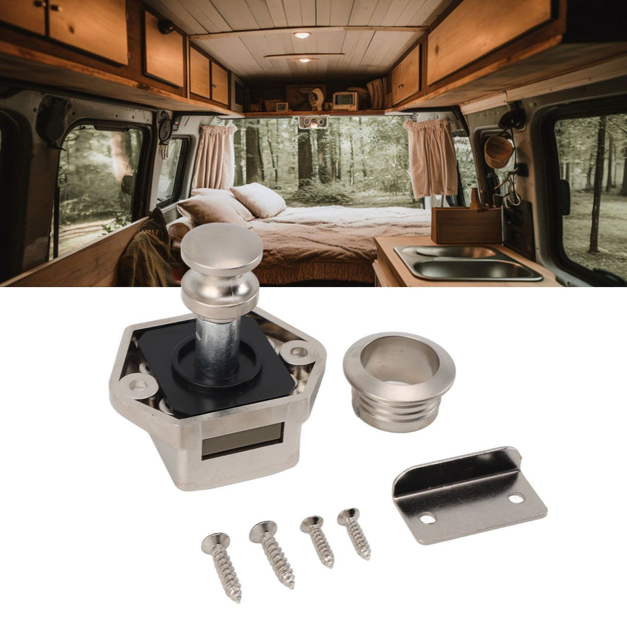 Push Button RV Cabinet Lock Zinc Alloy RV Cabinet Mini Push Button Latch Lock for Other Furniture Boxes