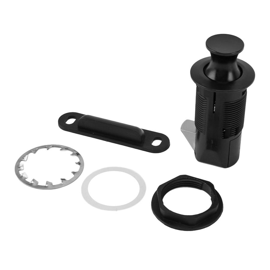 Cabinet Lock Zinc Alloy ABS Secure Round Embedded Push to Open Lock for File Drawer Cupboard Mailbox RV Furniture Black